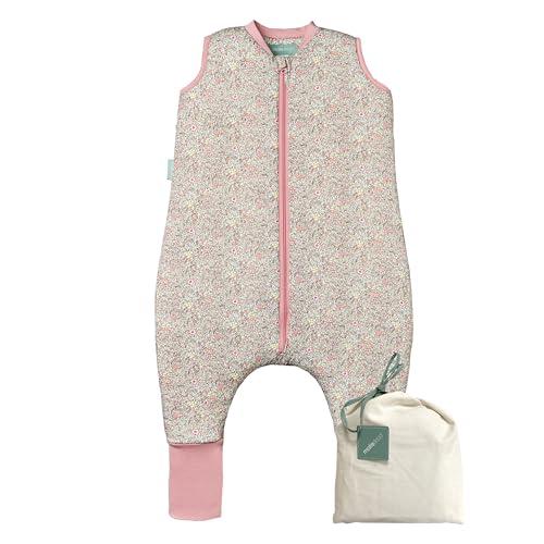 molis&co - Sacco Nanna con piedini e calzini - Sacco nanna invernale per Bambini - Sacchi Nanna 2.5 tog con piedini - 100% Cotone (Oeko-TEX 100) - Pastel Floral (2 anni)