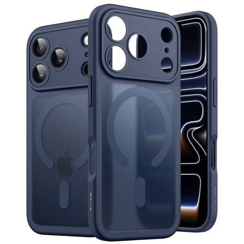 JETech Cover Magnetica per iPhone 17 Pro 6,3 Pollici Compatibile con MagSafe, Obiettivo Fotocamera Protezione Completa, Custodia per Retro Opaco Traslucido Sottile Minimalista (Blu Scuro)