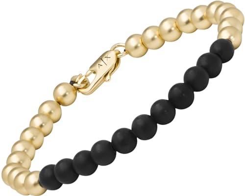 Armani Exchange Bracciale da uomo in acciaio inossidabile o semiprezioso con chiusura a moschettone