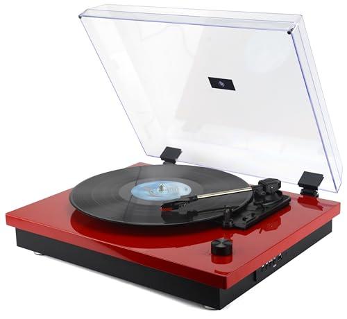 Majestic TT 53 - Giradischi vintage 33/45/78 Giri, wireless audio, Ingresso USB, altoparlanti incorporati, uscita RCA, Rosso
