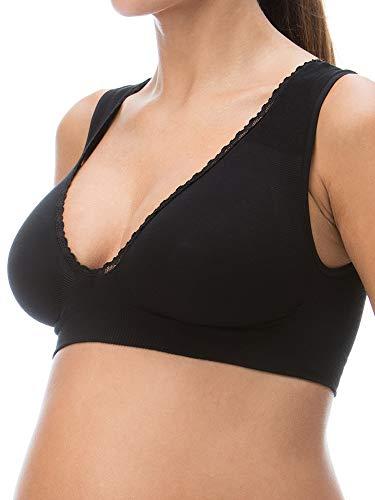 RelaxMaternity 5710 (Nero, L) Reggiseno Allattamento Smart Modellante Contenitivo Post-Parto