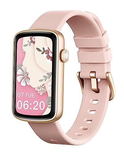 SHANG WING Smartwatch Donna Orologio Contapssi Polso Donna Orologio Fitness Sportive con Cardiofrequenzimetro Saturimetro Smartband Impermeabile IP68 Notifiche Whatsapp e Chiamate per Android iOS Rosa
