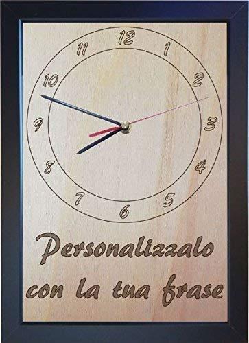 OROLOGIO da parete IN LEGNO con frase personalizzabile Idea regalo artigianale design personalizzato