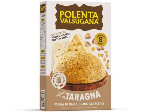 Valsugana, Polenta Taragna Rapida, Confezione da 330g, con Farina di Mais 100% Italiano e Grano Saraceno, Gusto Ricco e Intenso, Pronta in Pochi Minuti, Senza Glutine
