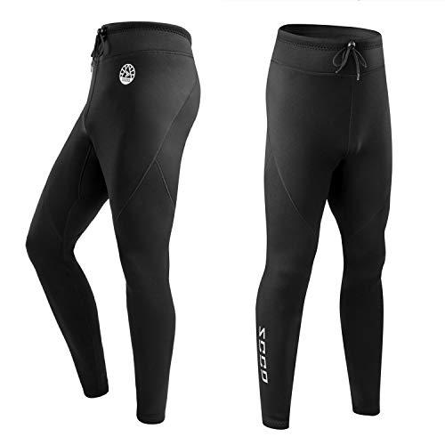 ZCCO Pantaloni da Muta da Uomo, Pantaloni Lunghi in Neoprene da 1,5 mm per Surf, Kayak, Nuoto, Immersioni, Canoa (Nero, L)