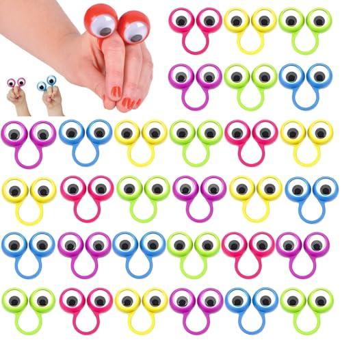 ZORVYN 30 Pezzi Giocattoli da Dito, Pupazzi da Dito con Occhi, Giochi per Feste, per Compleanni Bambini e Halloween, Regali per Feste per Bambini (colorati)
