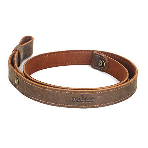 TOURBON Cinturino per fucile in vera pelle da 4 mm con cinturino per fucile in stile europeo