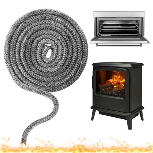 Guarnizione Stufa a Pellet 12 mm x 2.5 m Guarnizione Stufa a Legna Guarnizione Camino in Fibra di Vetro Guarnizione Vetro Stufa a Pellet per Caminetto Stufe Porta del Forno (Φ12mm x 2.5m)