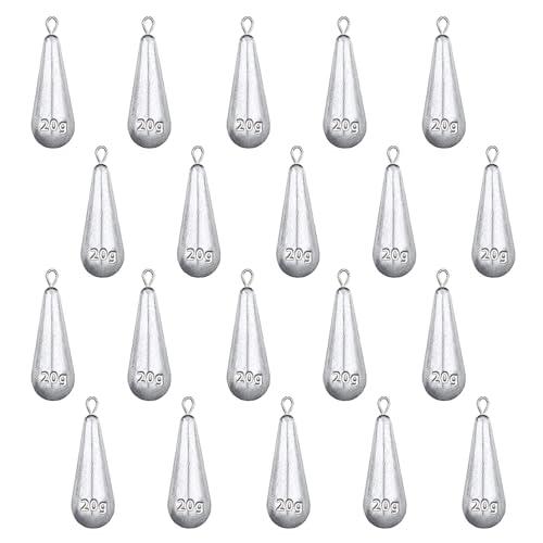 20 PCS Piombo Da Pesca, Piombini Da Pesca, Pesi Da Pescas Kit, Per la In Mare All'Aperto E La D'acqua Dolce (20)