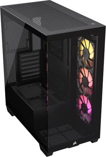 CORSAIR 3500X ARGB Mid-Tower ATX Case per PC a Doppia Camera - Vetro Panoramico Temperato - Compatibile con Scheda Madre a Connessione Inversa - 3x Ventole CORSAIR RS120 ARGB Incluse - Nero
