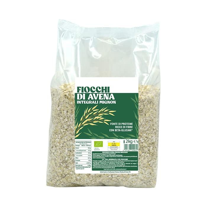 Fiocchi di Avena Mignon Integrali Bio Stella - 2 Confezioni da 2kg | Confezione Risparmio | Formato Convenienza