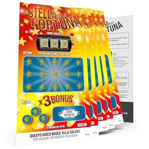 SIMAITALIA 5 Biglietti Sono Incinta in Stile Gratta e Vinci in Carta Premium 21x10cm per un Annuncio Gravidanza Divertente e Originale