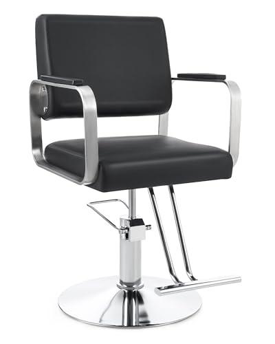CO-Z Sedia da Parrucchiere Girevole a 360° Altezza Regolabile 15cm Poltrona da Parrucchiere con Pompa Idraulica Capacità 250 kg Sedia da Barbiere con Poggiapiedi per Parrucchiere Barbiere Spa Tattoo
