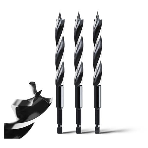 3 punte per legno, 8 x 155 mm, per legno tenero, legno duro con punta di centraggio e codolo E 6.35