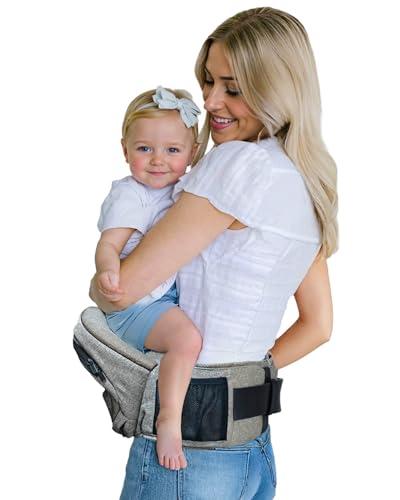 Pandanling - Marsupio Neonato 0-36 Mesi con Estensibile - Vincitore Premio Mom's Choice, Certificato Sicurezza Marsupio per Bambini, Ergonomico per Neonati 3-20 kg (Grigio)