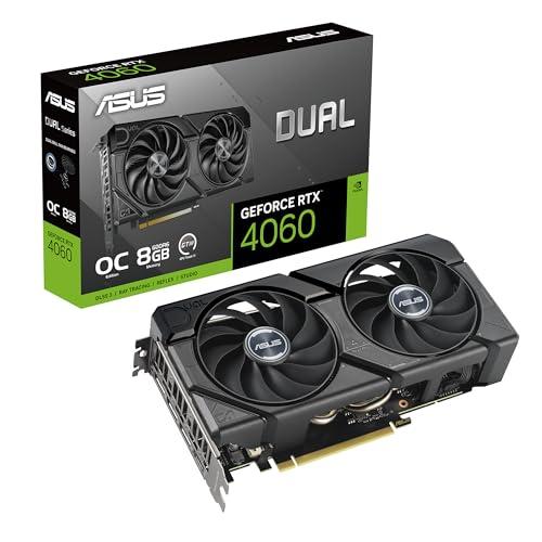 ASUS DUAL NVIDIA GeForce RTX 4060 EVO OC Edition Scheda Grafica, 8 GB GDDR6 128-bit 18 Gbps PCIE 4.0, GPU Tweak III, DUAL RTX4060-O8G-EVO