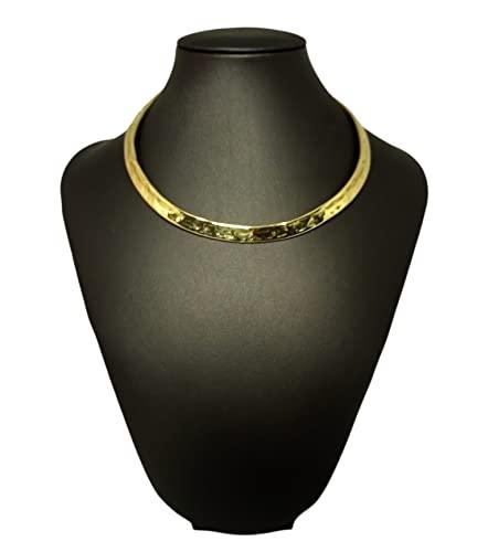 collana, girocollo in ottone fatta a mano, martellato