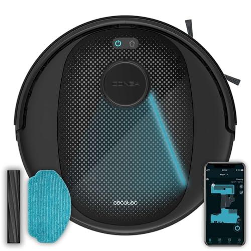 Cecotec Robot Aspirapolvere e Lavapavimenti Conga 7690 Immortal MAX. Aspirazione 5000Pa, Autonomia 220 Min, con Navigazione Laser, Spazzola Silicone Animali, Panno Lavaggio, App