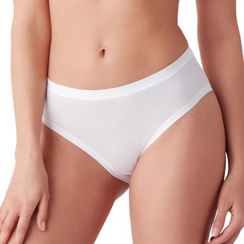 Cotonella Slip Donna Midi con Bordi Extra Comfort, Cotone Bielastico, Bianco, Nero e Fantasie Colorate, Taglie 2/S - 6/XXL, Confezione da 3 Pezzi (IT, Testo, L, Regular, Regular, Bianco)