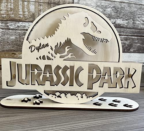 InciSo, Lampada compatibile con Jurassic Park, personalizzata con nome, multiled