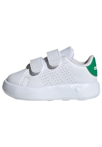 adidas Advantage Shoes Kids, Scarpe da Tennis Unisex - Bambini e Ragazzi, Cloud White Cloud White Green, 24 EU