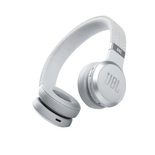 JBL LIVE 460 NC, Cuffie On-Ear Wireless Bluetooth con Cancellazione Adattiva del Rumore, Cuffia Pieghevole Senza Fili per Musica, Chiamate e Sport, Fino a 50h di Autonomia, Bianco