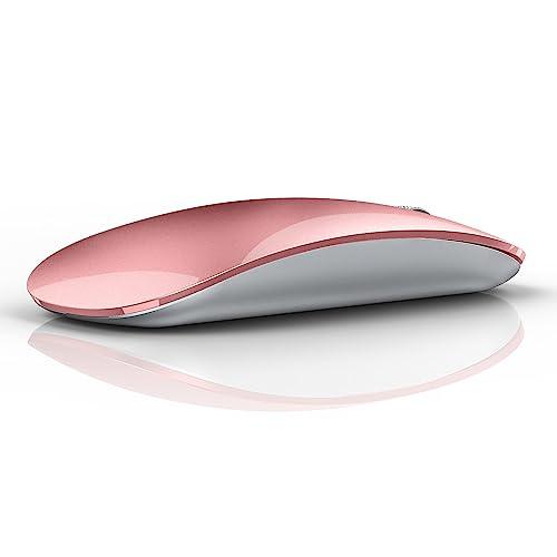Uiosmuph U30 Bluetooth Mouse Senza Fili, Mouse Wireless Ricaricabile Mouse Wireless Silenzioso Mouse Ottico Wireless Senza Fili con Ricevitore Nano USB per PC/Laptop