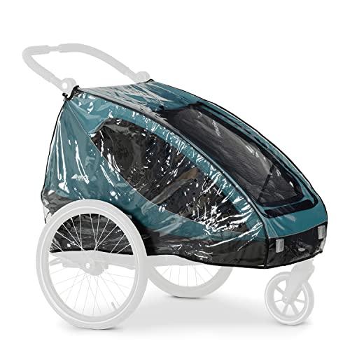 hauck Parapioggia per Rimorchio Bici Dryk Duo e Dryk Duo Plus - Telo Antipioggia con Fori di Ventilazione - Facile da Fissare con Chiusura a Strappo - Pieghevole - Trasparente