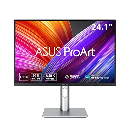 ASUS ProArt Display PA248CRV Monitor Professionale 24”, IPS, 16:10, WUXGA, 97% DCI-P3, Colori Accurati ΔE<2 Calman, HDR-10, USB-C PD 96W, VESA MediaSync, Stand Ergonomico, Ecosostenibile, Grigio