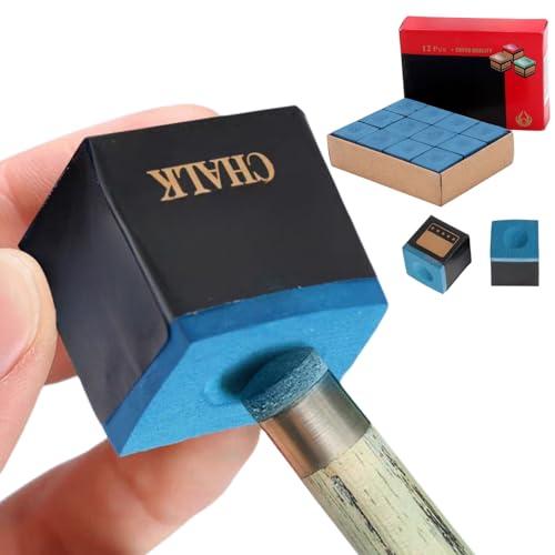 IATAHI Gesso Biliardo Scatola,12 Pezzi,Gessetti per Tacchetti da Biliardo,Gesso Stecca Blu,Gessetti Biliardo,Gesso da Biliardo,Gessetto da Biliardo,Pool Cue Cubes,per Appassionati e Professionisti