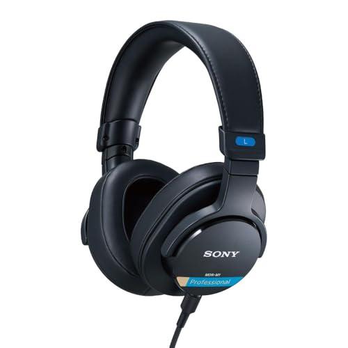Sony MDR-M1 Studio - Cablate, Riproduzione a banda ultra larga (5 Hz-80 kHz), Ideali per registrazioni e mixaggi in studio, Design leggero(216 g), Include 2 cavi rimovibili di alta qualità, Nero