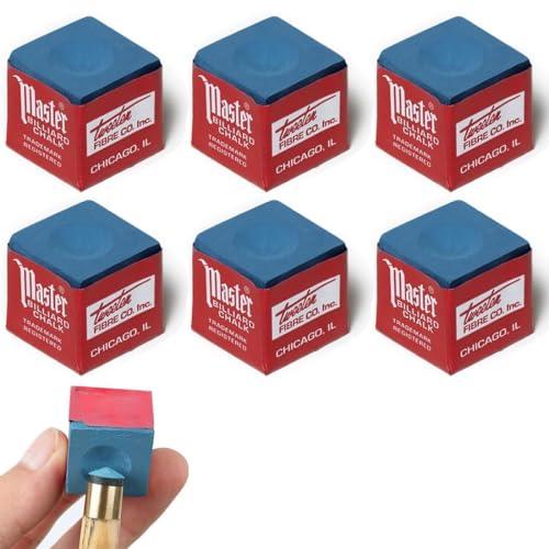 CATOR 6 pezzi Gessi da biliardo, blu, accessori per tavolo da biliardo, tavolo da biliardo gesso, biliardo da tavolo gesso