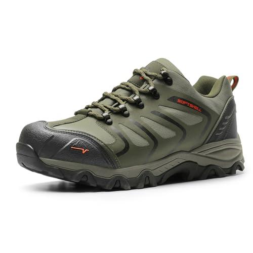 NORTIV 8 Scarpe da Escursionismo Uomo Trekking Arrampicata Sportive All'aperto Impermeabili Traspiranti Sneakers,Size 44,Esercito/Verde/Nero/Arancione,160448_Low-E