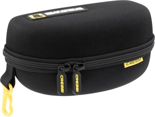 Cressi Elite Protective Case For Swimming Goggles - Borsa Custodia per il Trasporto e la Protezione di Occhialini Nuoto, Nero/Giallo