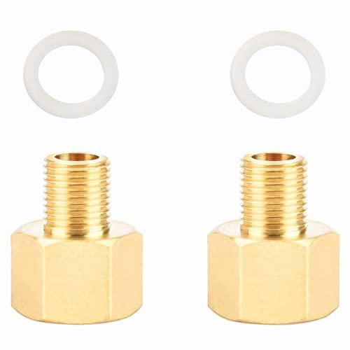 Noosverl 2 pezzi riduttore in acciaio inox, 1/8 pollice esterno x 1/4 pollice interno ottone