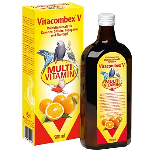 Quiko VitacombexV Succo multivitaminico 500ml per uccelli domestici e polli Per un apporto vitaminico ottimale Per la prevenzione delle carenze vitaminiche negli uccelli giovani e adulti.