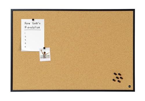 Bi-Office bacheca New Basic, Lavagna in sughero con cornice in MDF, 885x585 mm, Telaio Nero