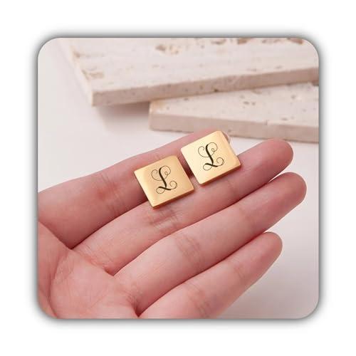 Gemelli in oro - Gemelli con lettera monogramma inciso - Design iniziale dei gemelli personalizzati - Gemelli con nome - Regalo Groomsman