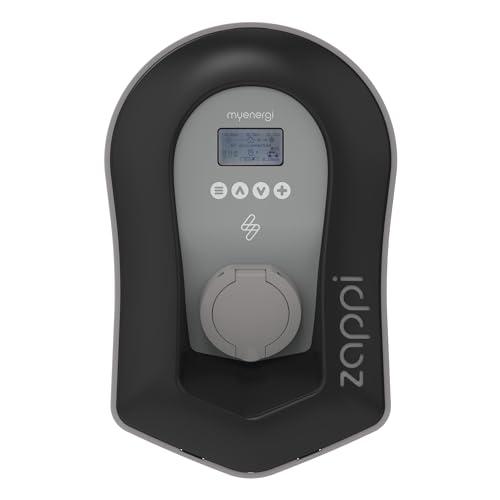 myenergi zappi222UB Wallbox mit Steckdose, ohne Ladekabel, Typ 2, 22kW, 32A, 3-phasig, Schwarz