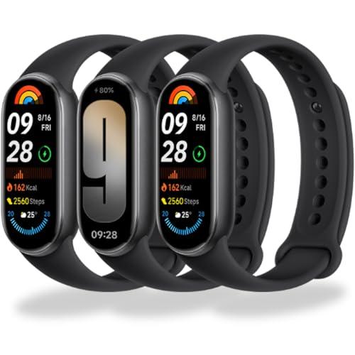 BABEJIA 3 Pezzi Cinturini Compatibili con Xiaomi Smart Band 10/9/8, Braccialetti Morbidi e Sportivi, con Connettore in Metallo, Traspiranti, Regolabili, A Sgancio Rapido, Stile Ufficiale