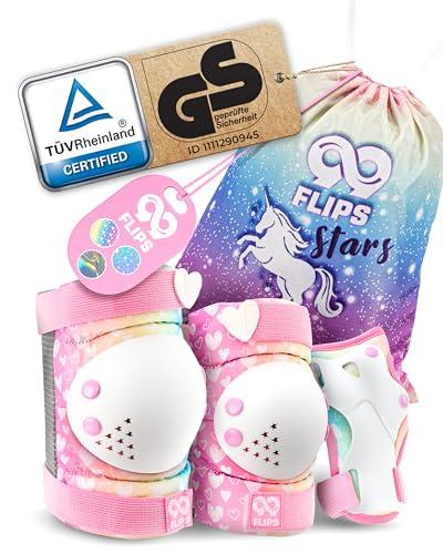 99FLIPS Protezioni Pattini Bambina Ginocchiere Bambini - Set Protezione Skateboard Bambino Ginocchiere Bici Bambino - Taglia XS - Arcobaleno - Ginocchiere Bambina Protezioni Bici Bambino