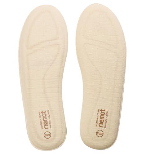 riemot Solette Memory Foam Uomo Donna, Soletta Scarpe per Stivali da Lavoro e Scarpe da Passeggio, Sport Solette per Assorbimento Degli Urti e Ammortizzazione, Comfort, Soffice - Beige 38 EU