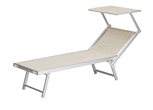 Linea Garden Friend Lettino Mare Deluxe in Alluminio E Textilene 720 Gr/M², Beige Melange