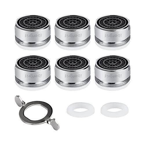 Ibergrif M91005 6 Pezzi Filtri Rubinetti Lavandino Rompigetto M24 Aeratore Rubinetto per Cucina e Bagno Aeratore con Filtro Neoperl Aeratore Rubinetto Bagno Filtro per Bagno
