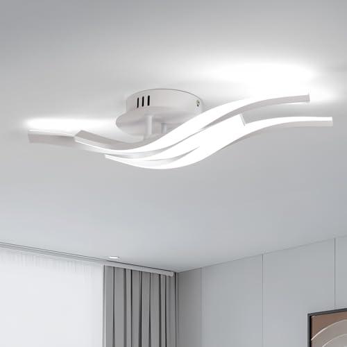 Plafoniera LED a soffitto, bianca, potenza di 24W, 2700LM. Design Moderno con 3 luci curve. Luce bianca 6500K, adatta ad ogni ambiente, come: corridoio, cucina o soggiorno. Lunghezza: 52 cm.