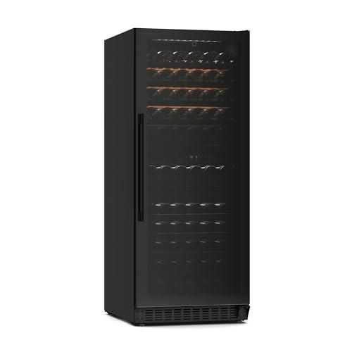 Klarstein Velaire Cantinetta per Vino Doppia Temperatura - 122 Bottiglie, 2 Zone, 5-22°C, LED, Touch, UV, 11 Ripiani, Free-Standing o Incasso, Cantina Frigo per Vino