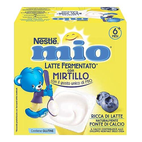 NESTLÉ MIO Merenda al Latte Fermentato Mirtillo, 4 Vasetti da 100g (400g)