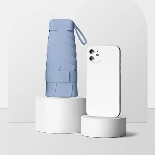 Generic Ombrello da viaggio compatto e leggero, pieghevole, piccolo design portatile, protezione antivento e antipioggia