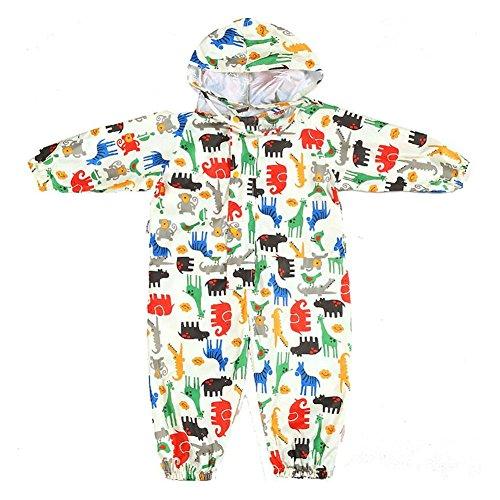 mama stadt Tuta Impermeabile per Bambini, Completo Antipioggia Tuta Pioggia Bambino Bambina Cappotto Antipioggia Tuta Integrale Impermeabile, Giallo/S (1-3 anni)