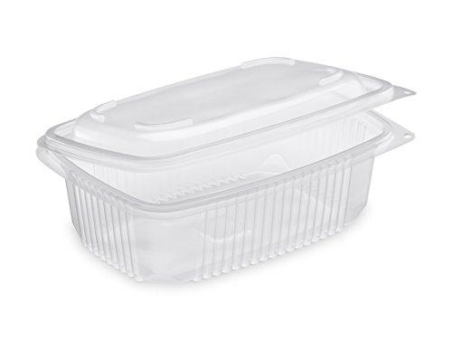 ONDIPACK 800 - Vaschette per microonde e uso caldo con coperchio bombato a cerniera, capacità 800 ml - CONFEZIONE DA 50 PEZZI